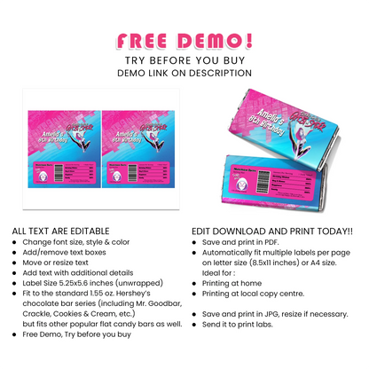 Spider-Woman Chocolate Label Party Wrap