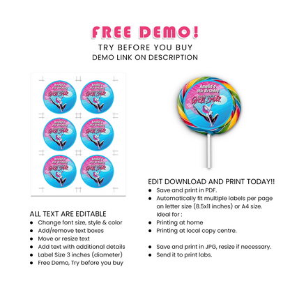Spider-Woman Lollipop Label Printable