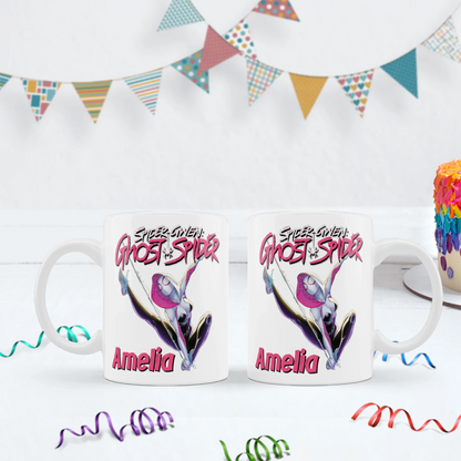 Spider-Gwen Birthday Decorations, Ghost Spider Party Supplies, Gwen Stacy Themed, Spider Woman Digital Template, Editable Spider-Woman Image SVG PNG