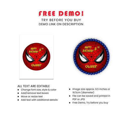 Spiderman Personalized Edible Icing Sheet Cake Images