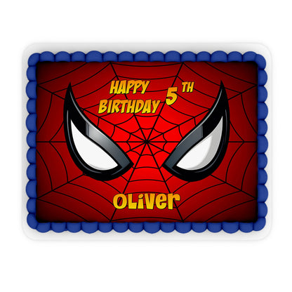 Spiderman Personalized Edible Sheet Cake Images with custom name and design