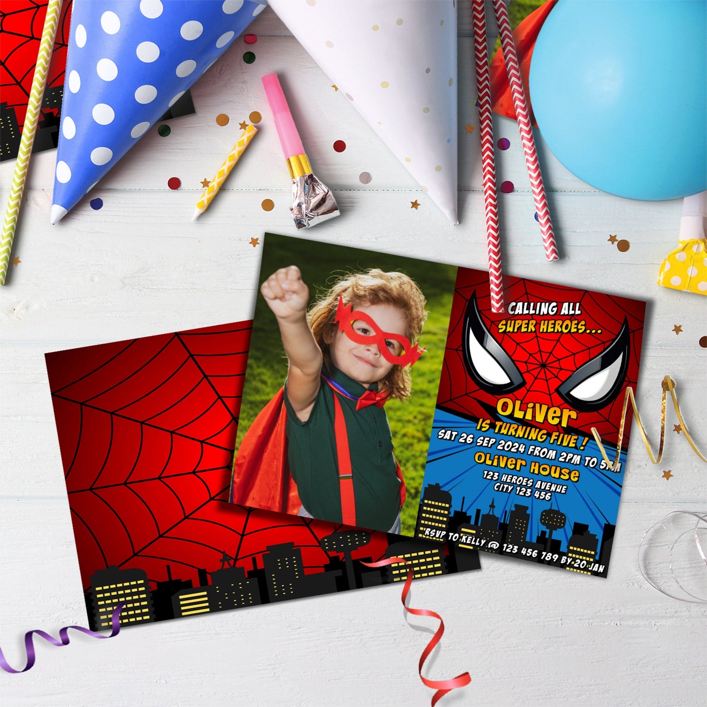 Spiderman Birthday Decorations, Super Heroes Party Supplies, Spiderman Themed, Spider-man Digital Template, Editable Spiderman Image SVG PNG