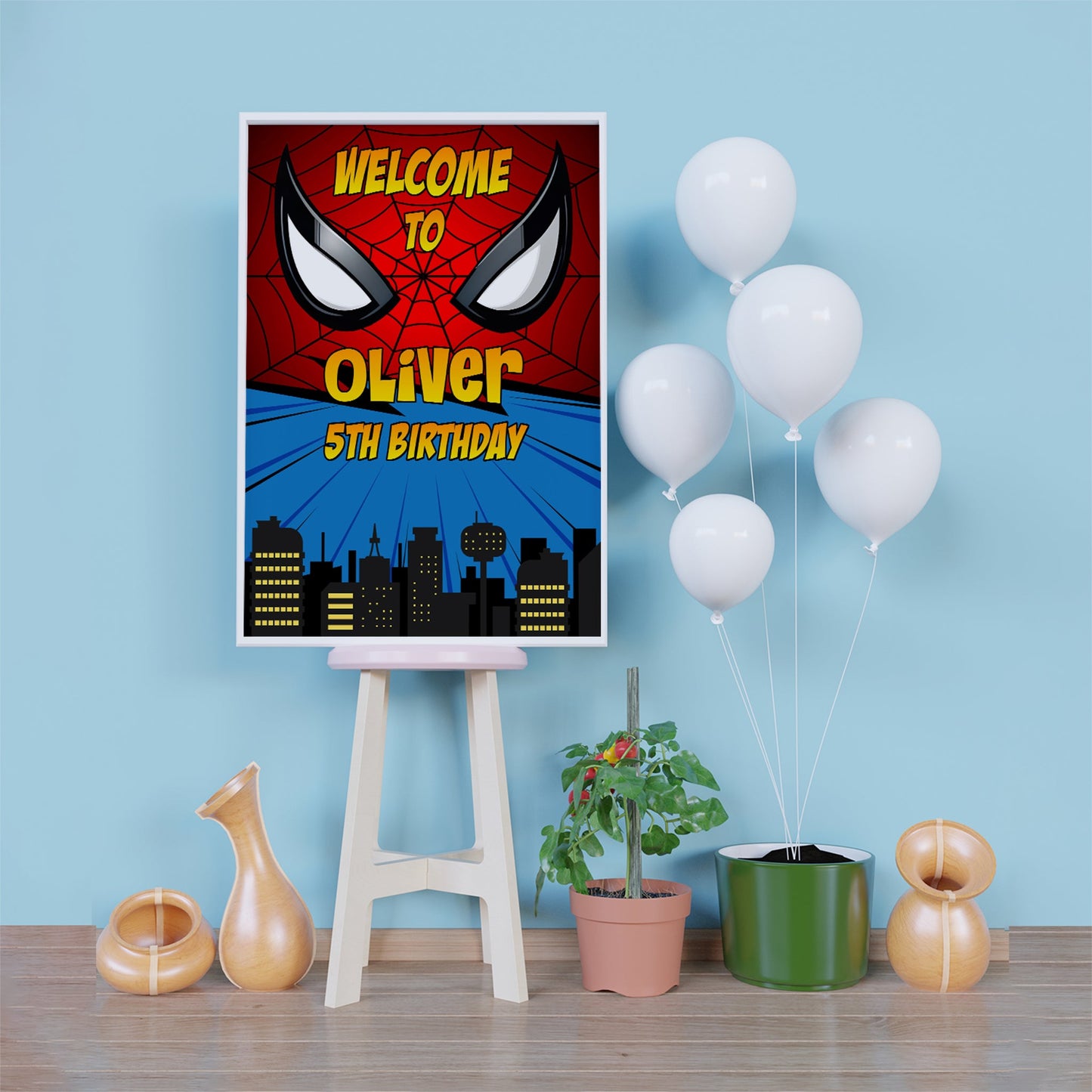 Spiderman Birthday Decorations, Super Heroes Party Supplies, Spiderman Themed, Spider-man Digital Template, Editable Spiderman Image SVG PNG