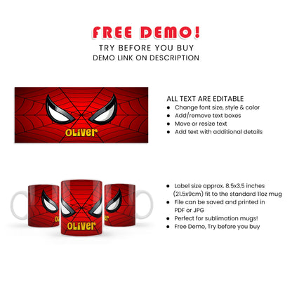 Spiderman Personalized Sublimation Mug