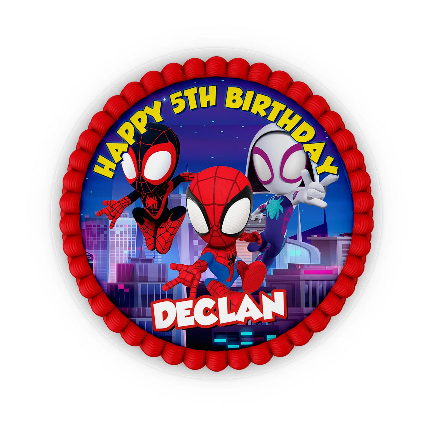 Spidey and His Amazing Friends Personalized Edible Icing Cake Images