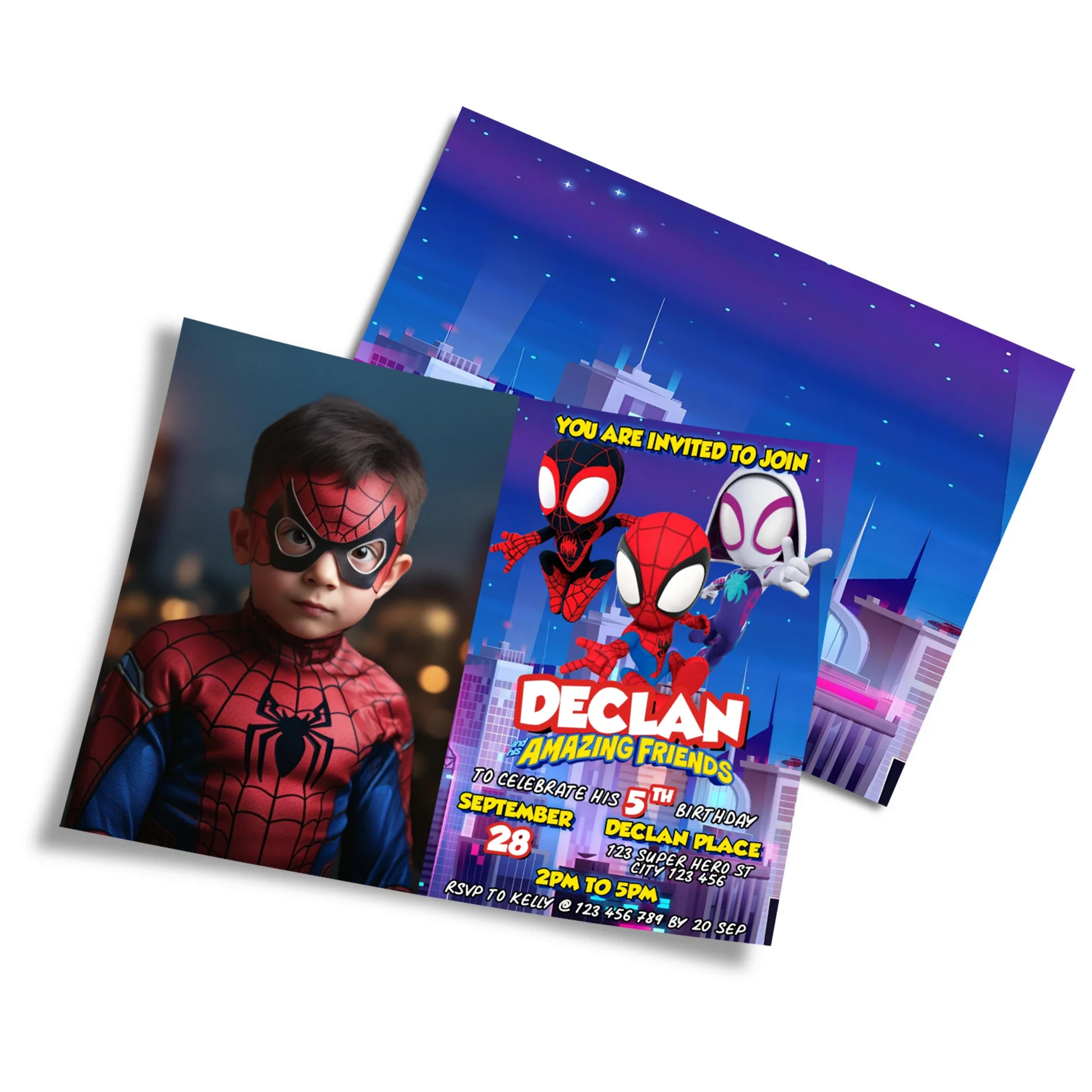 Spidey and His Amazing Friends Personalized Photo Card Invitations