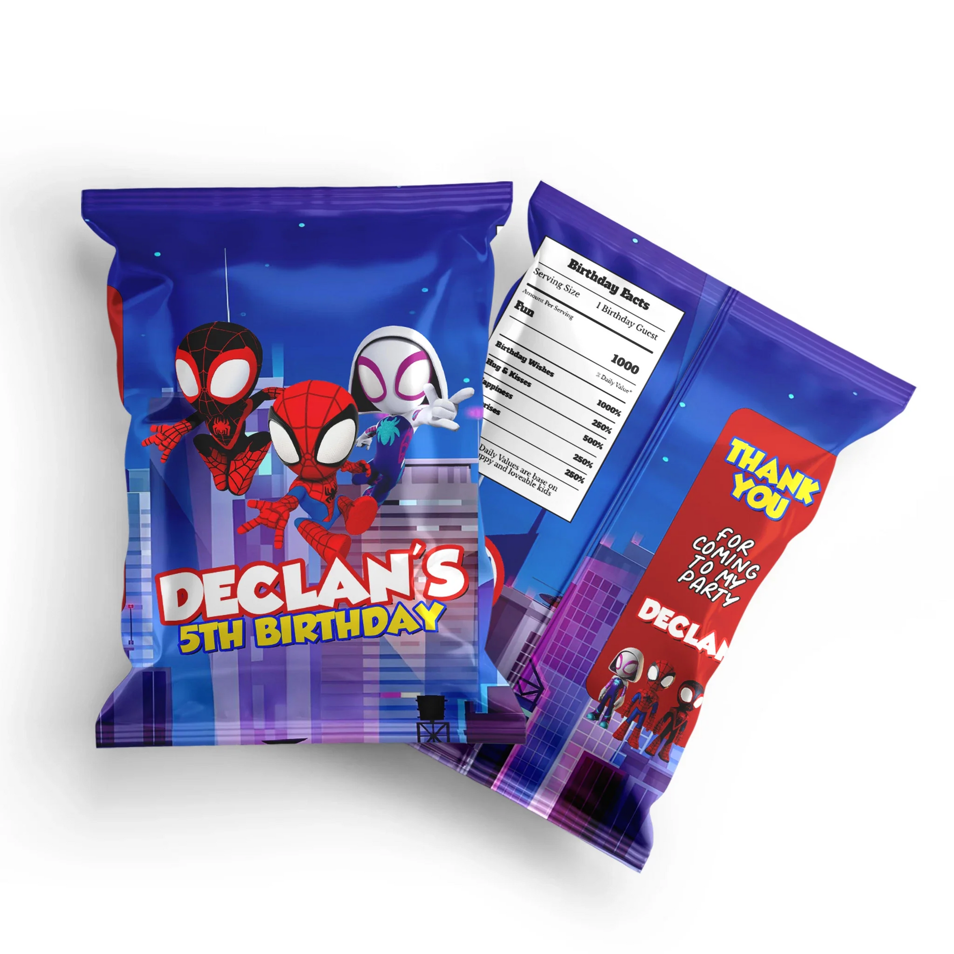 Spidey and His Amazing Friends Chips Bag Label