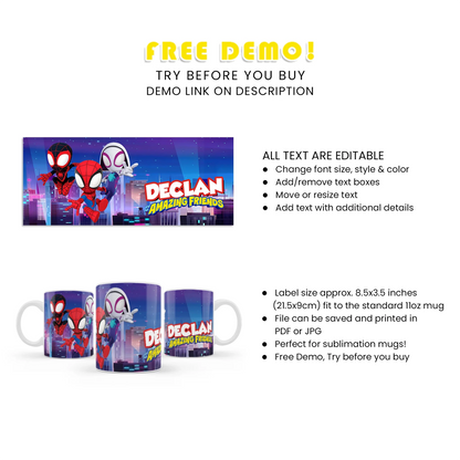 Spidey and His Amazing Friends Sublimation Mug