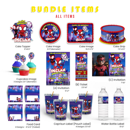 Spidey and His Amazing Friends Personalized Digital Template Party Pack