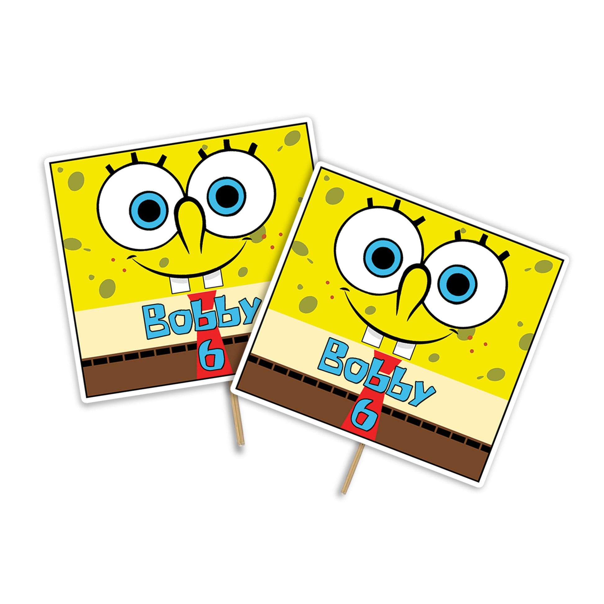 Spongebob themed personalized cake toppers