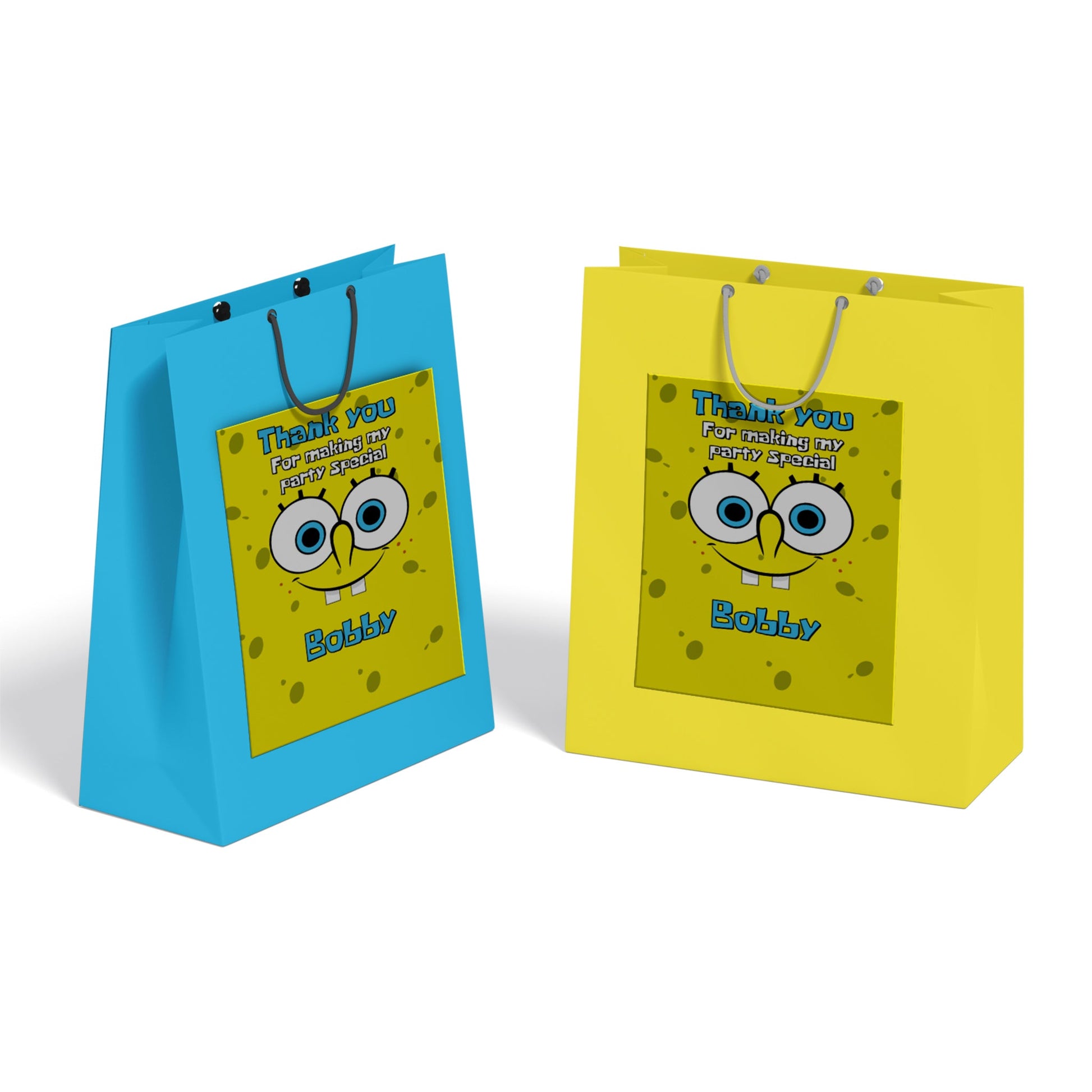 Spongebob themed goody bag labels