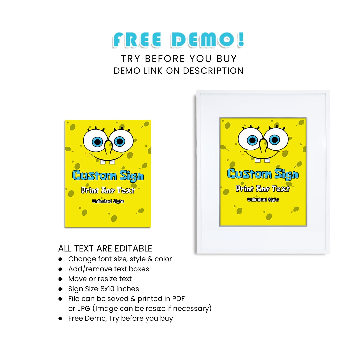 Personalize Your Party Decor with Spongebob Custom Sign