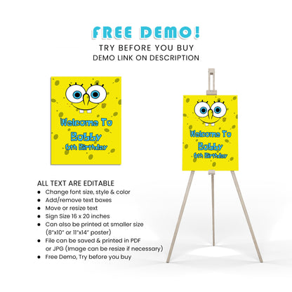 Greet Your Guests in Style with Spongebob Welcome Sign