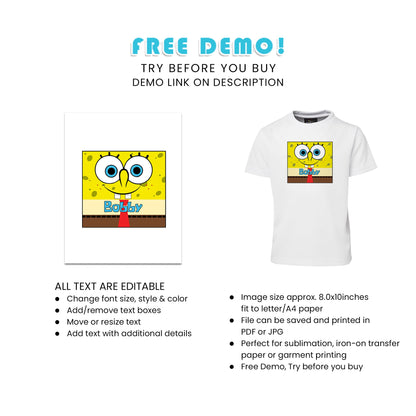 Show Your Love for Spongebob with a Spongebob Sublimation T-Shirt - Perfect for Fans of All Ages