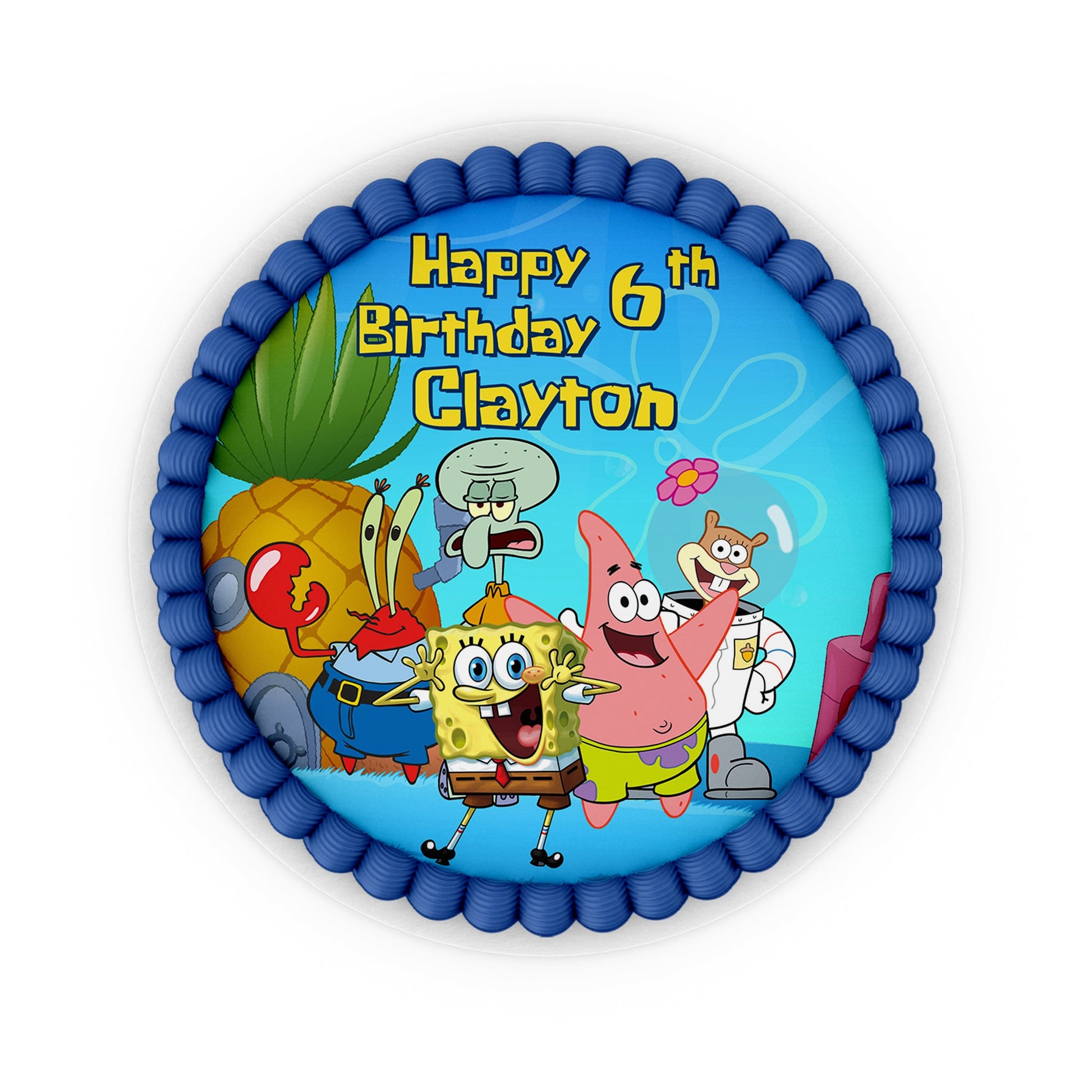 Round Spongebob edible sheet cake images