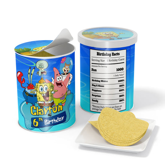 Spongebob themed small Pringles labels