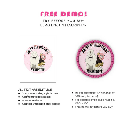 Spy X Family Personalized Icing Sheet Cake Images - Edible Print
