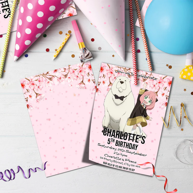 Spy X Family Birthday Decorations, Anime Party Supplies, Anya Forger Themed, Forger Family Digital Template, Editable Spy X Family Image SVG PNG