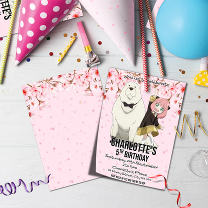 Spy X Family Birthday Decorations, Anime Party Supplies, Anya Forger Themed, Forger Family Digital Template, Editable Spy X Family Image SVG PNG