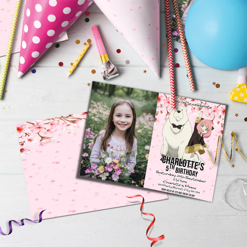 Spy X Family Birthday Decorations, Anime Party Supplies, Anya Forger Themed, Forger Family Digital Template, Editable Spy X Family Image SVG PNG