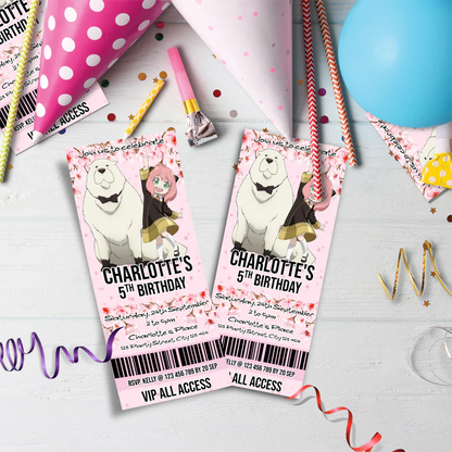 Spy X Family Birthday Decorations, Anime Party Supplies, Anya Forger Themed, Forger Family Digital Template, Editable Spy X Family Image SVG PNG
