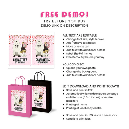 Spy X Family Goodie Bag Label - Personalized Party Favor Stickers