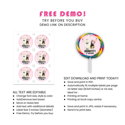 Spy X Family Lollipop Label - Personalized Round Candy Stickers