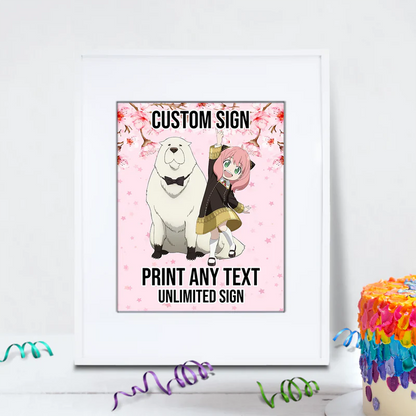 Spy X Family Birthday Decorations, Anime Party Supplies, Anya Forger Themed, Forger Family Digital Template, Editable Spy X Family Image SVG PNG