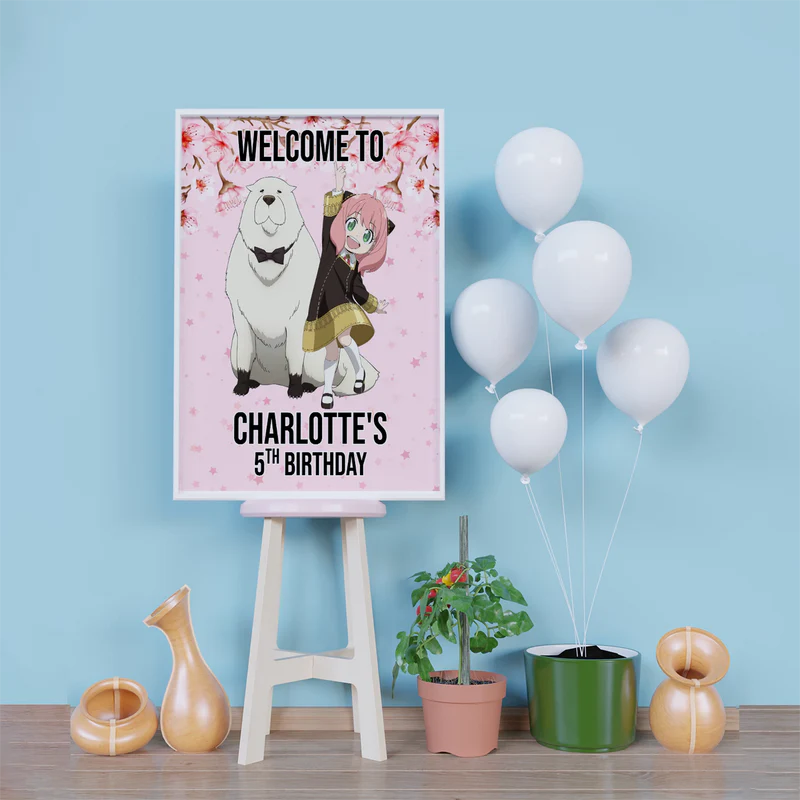 Spy X Family Birthday Decorations, Anime Party Supplies, Anya Forger Themed, Forger Family Digital Template, Editable Spy X Family Image SVG PNG