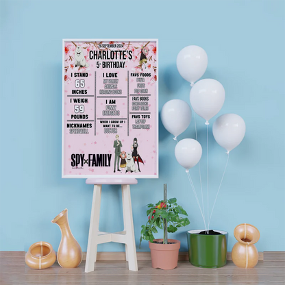 Spy X Family Birthday Decorations, Anime Party Supplies, Anya Forger Themed, Forger Family Digital Template, Editable Spy X Family Image SVG PNG