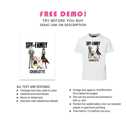 Spy X Family Sublimation T-Shirt - Personalized Custom Apparel