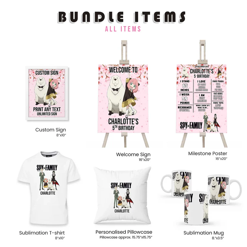 Buy Spy X Family Personalized Digital Template Party Pack Bundle