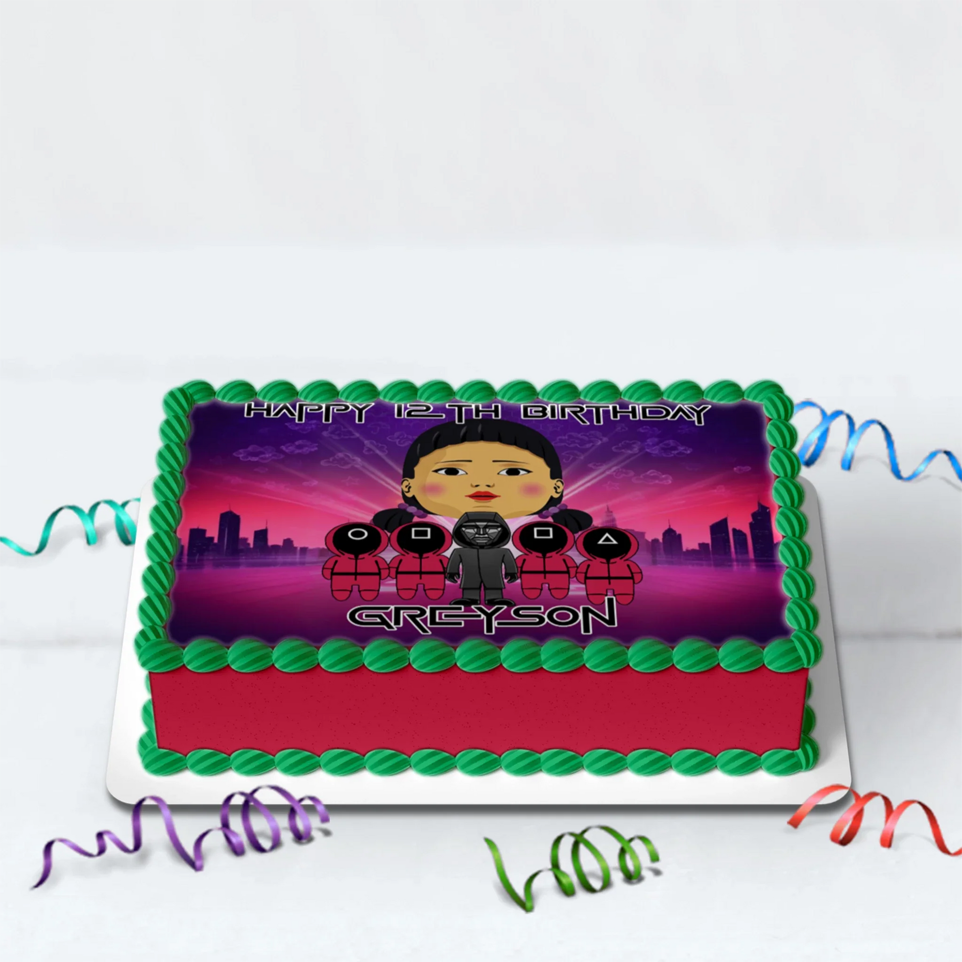 Squid Game Personalized Sheet Cake Topper PartyDaz