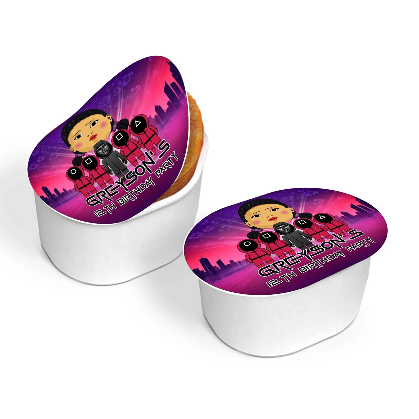 Squid Game mini Pringles labels for personalized party treats