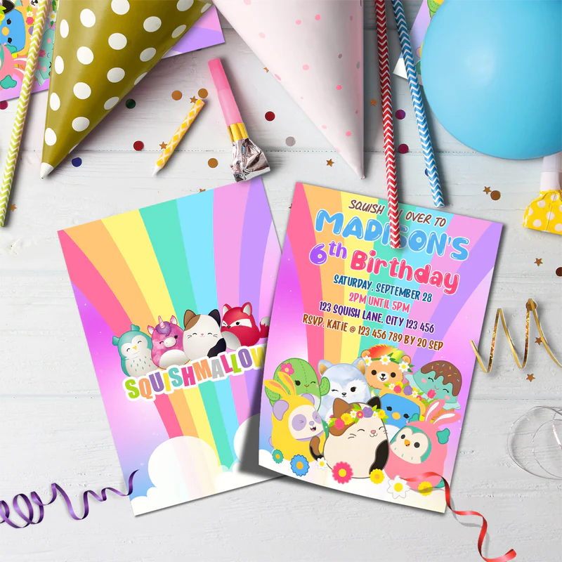 Squishmallows Birthday Decorations, Squishmallows Party Supplies, Squishmallows Themed, Squishmallows Digital Template, Editable Squishmallows Image SVG PNG
