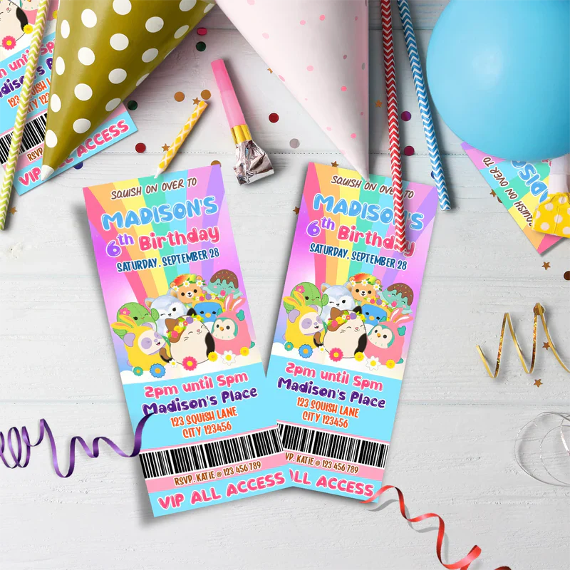 Squishmallows Birthday Decorations, Squishmallows Party Supplies, Squishmallows Themed, Squishmallows Digital Template, Editable Squishmallows Image SVG PNG