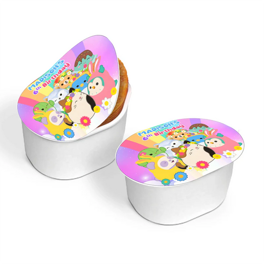 Squishmallows mini pringles label, wrapped mini can.