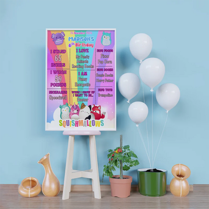 Squishmallows Birthday Decorations, Squishmallows Party Supplies, Squishmallows Themed, Squishmallows Digital Template, Editable Squishmallows Image SVG PNG