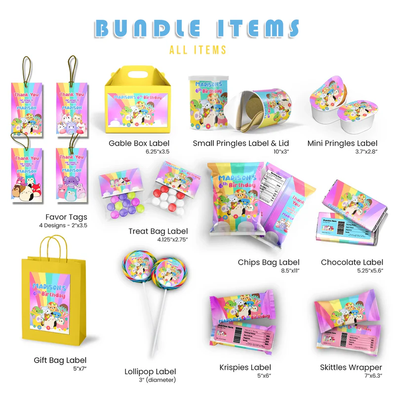 Squishmallows Birthday Decorations, Squishmallows Party Supplies, Squishmallows Themed, Squishmallows Digital Template, Editable Squishmallows Image SVG PNG