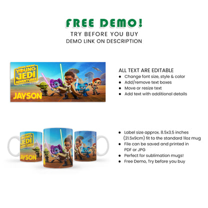 Star Wars: Young Jedi Adventures Sublimation Mug - Custom Sublimation Mugs Featuring Star Wars Characters