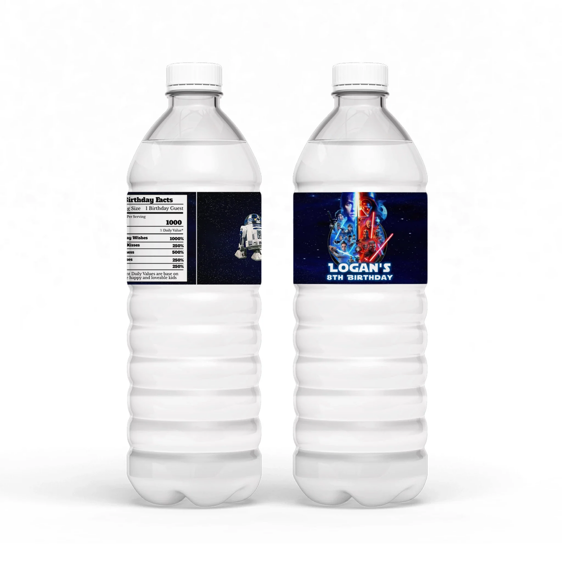 Star Wars Water Bottle Label designed to wrap around water bottles with personalized Star Wars graphics