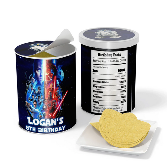 Star Wars Small Pringles Label designed to wrap around mini Pringles cans with a Star Wars theme