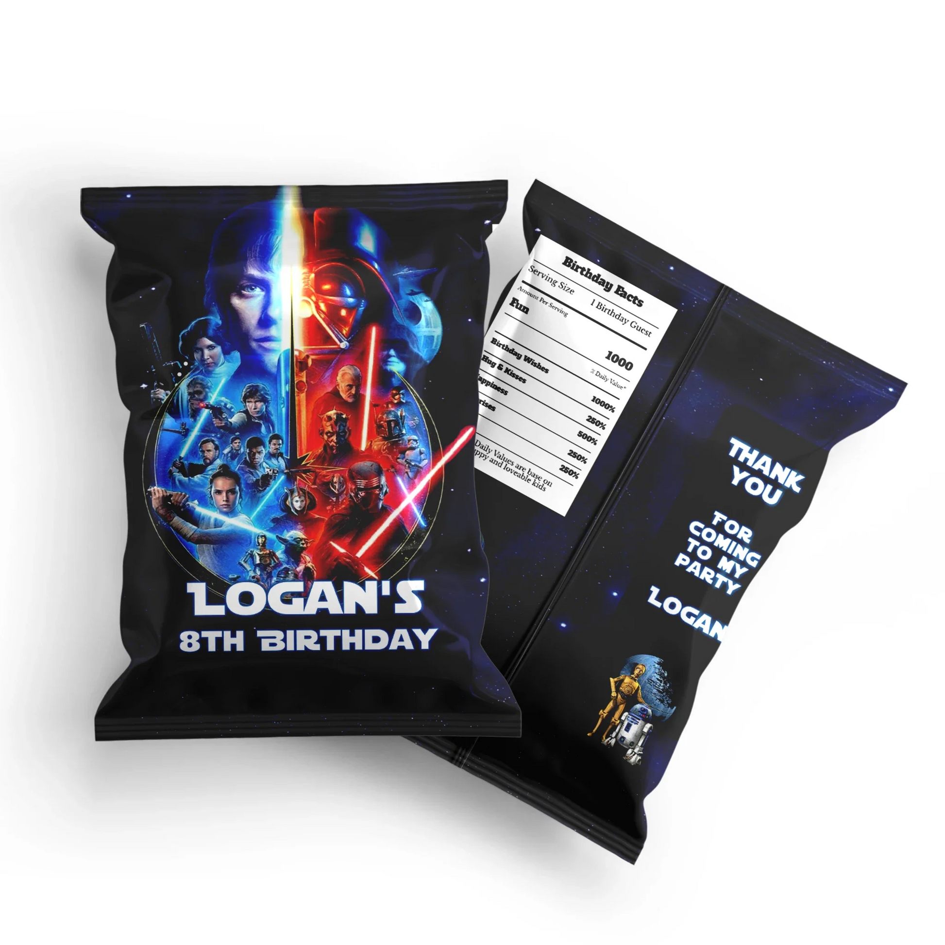 Star Wars Chips Bag Label to personalize your snack bags with Star Wars themed designs