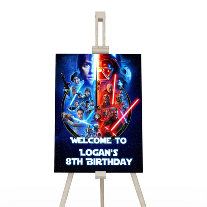 Star Wars Welcome Sign to greet guests with a personalized Star Wars-themed sign