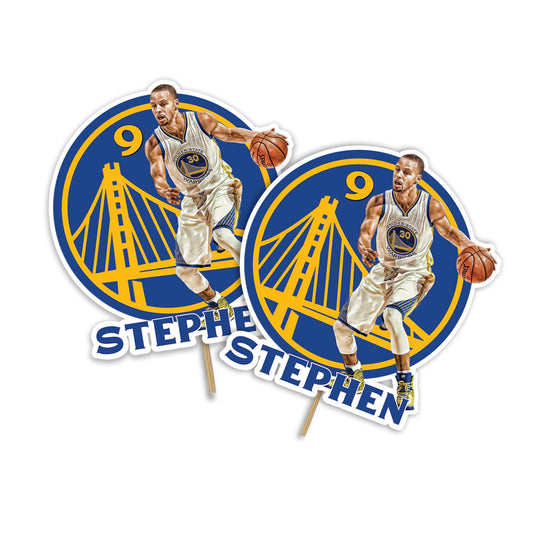 Stephen Curry themed personalized cake toppers