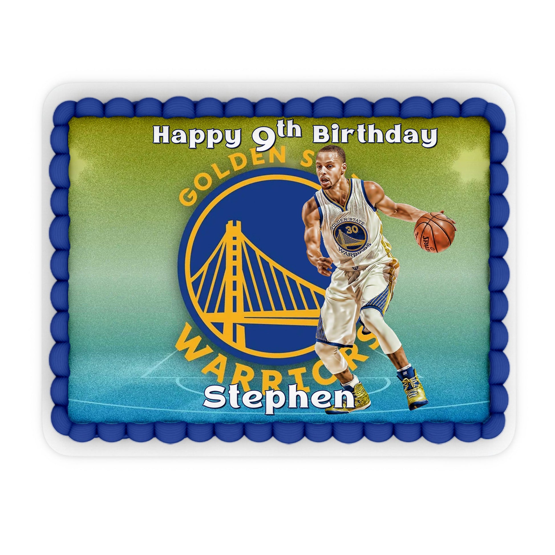 Personalized edible sheet cake images featuring Stephen Curry