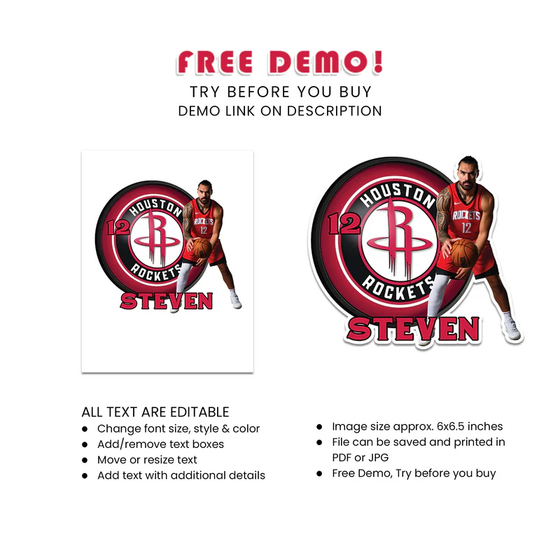 Steven Adams cake toppers for birthdays and game-day events, fully customizable