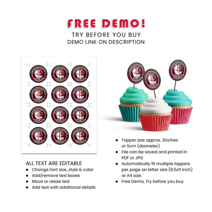 Steven Adams cupcake toppers with custom designs for sports-themed events