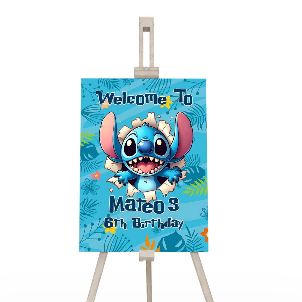 Stitch Welcome Spring Stitch Personalized Welcome Sign – PartyDaz