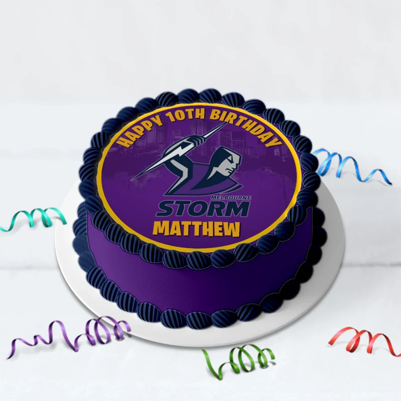 NRL Storm Birthday Decorations, NRL Rugby Party Supplies, Melbourne Storm Themed, Rugby Storm Digital Template, Editable Melbourne Storm Image SVG PNG